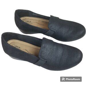 Mia Amore Lily Black Memory Foam Wedge Loafer 7.5